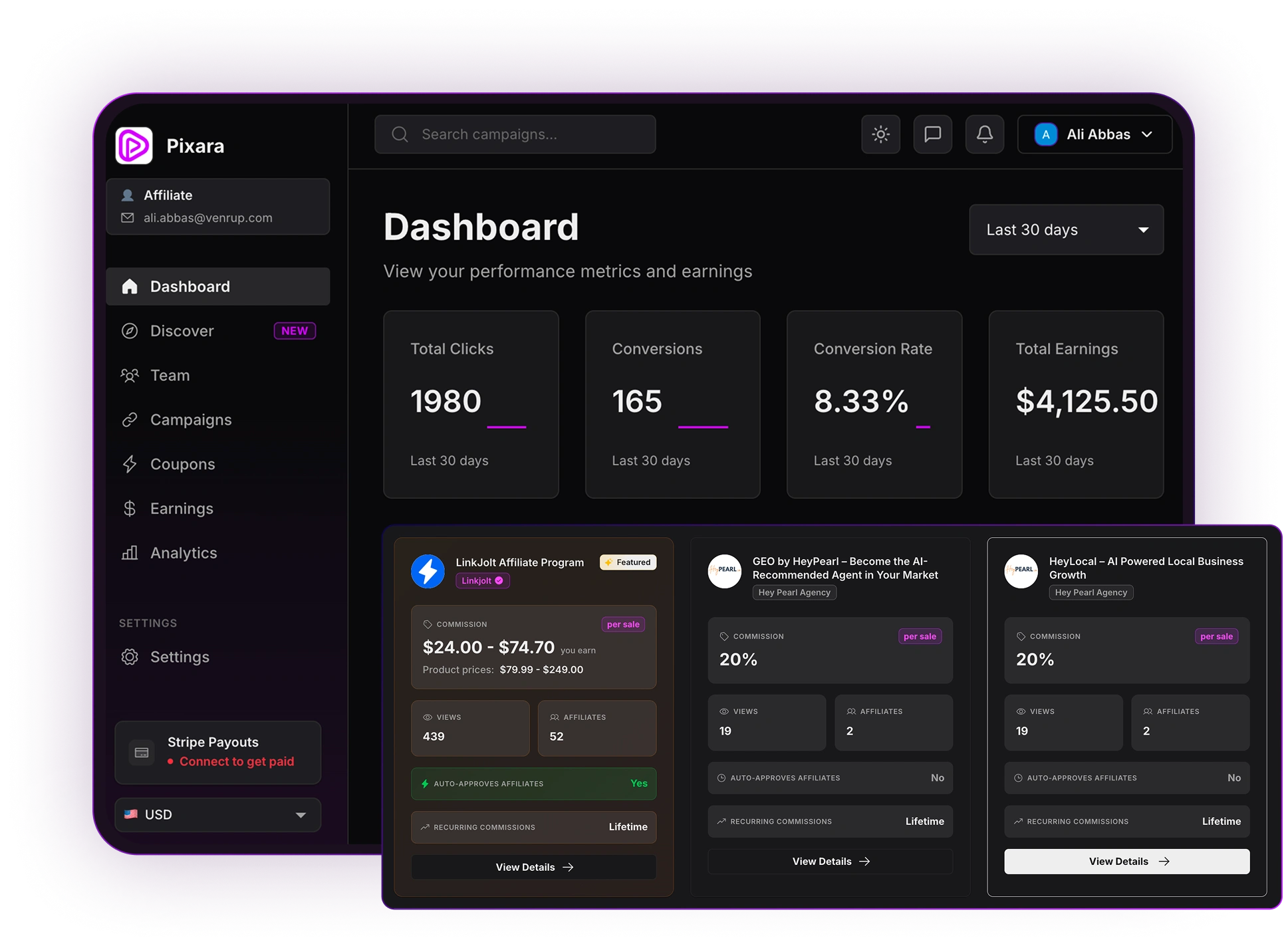 Real-time dashboard
